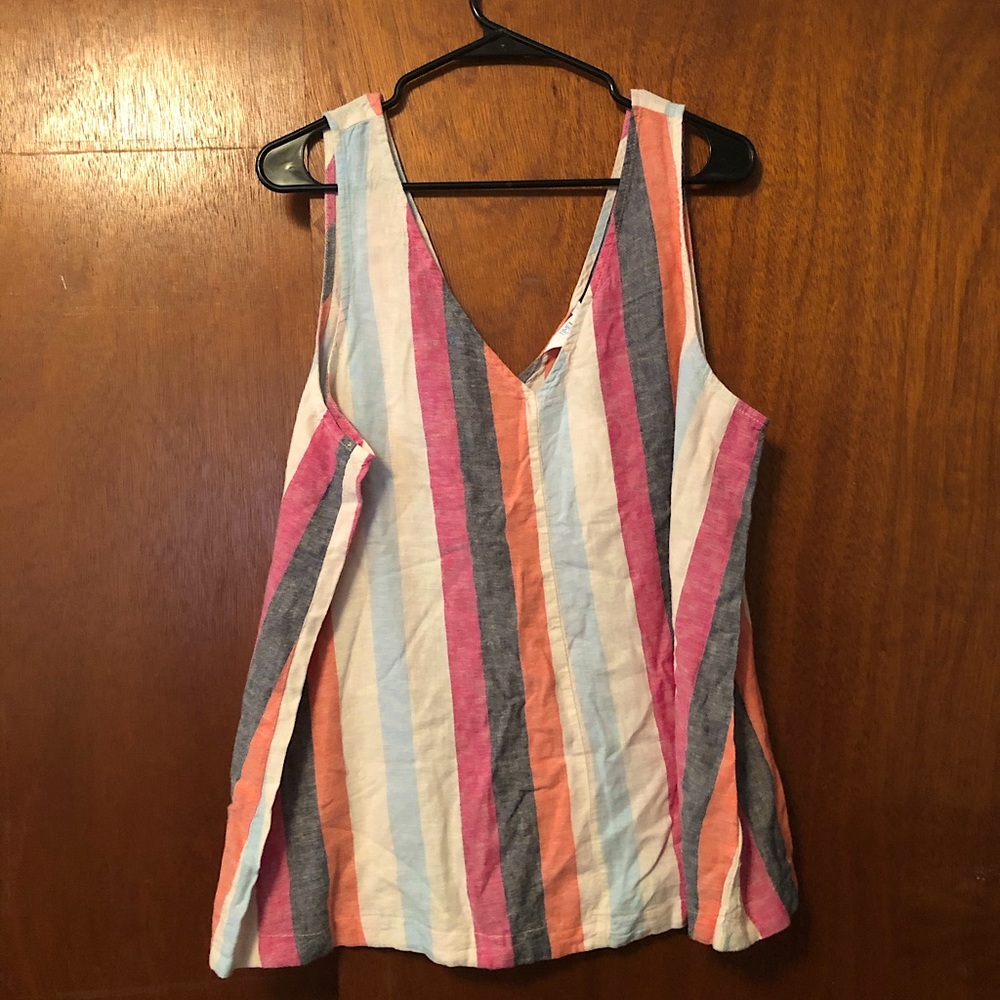 Large Time and Tru TT Woven Tank Multicolor